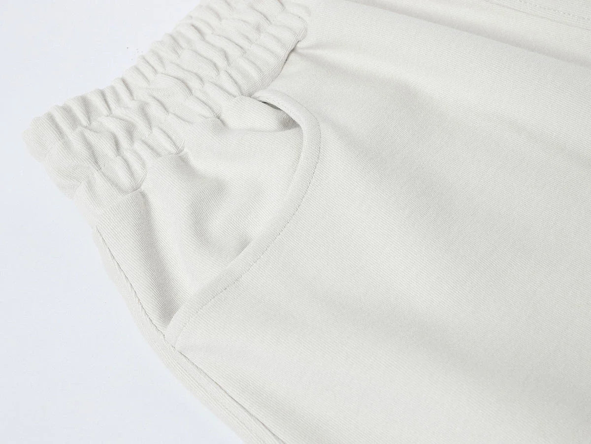 420 GSM MID-LENGTH LOOSE FIT 'OFF WHITE' SHORTS