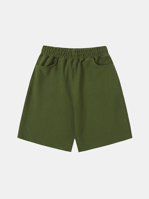 420 GSM MID-LENGTH LOOSE FIT 'MOSS GREEN' SHORTS