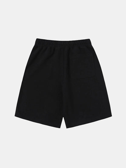420 GSM MID-LENGTH LOOSE FIT 'BLACK' SHORTS