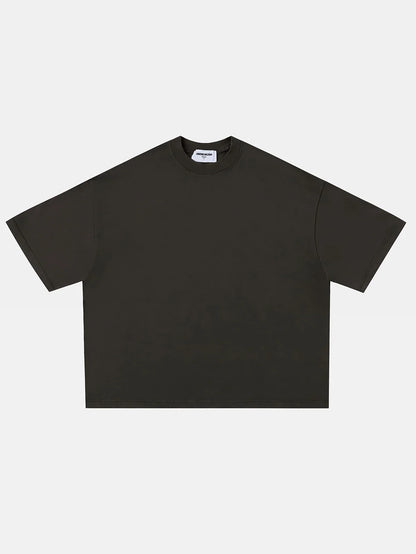 400 GSM BOXY CROPPED FIT 'GRAPHITE GRAY' T-SHIRT