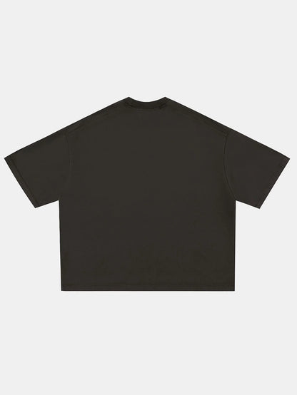 400 GSM BOXY CROPPED FIT 'GRAPHITE GRAY' T-SHIRT