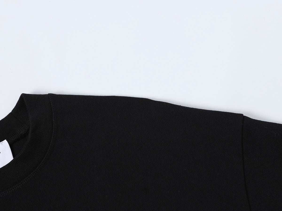 400 GSM BOXY CROPPED FIT 'BLACK' T-SHIRT