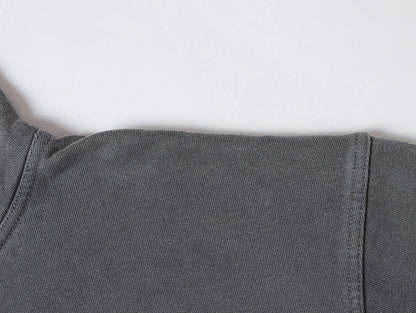 450 GSM CROPPED FIT 'WASHED GRAY' HOODIE