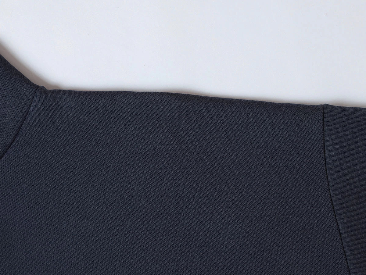 630 GSM BOXY CROPPED FIT QUARTER-ZIP 'STONE COAL' SWEATER