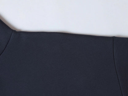 630 GSM BOXY CROPPED FIT QUARTER-ZIP 'STONE COAL' SWEATER