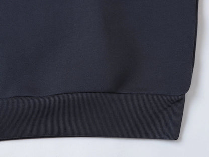 630 GSM BOXY CROPPED FIT QUARTER-ZIP 'STONE COAL' SWEATER