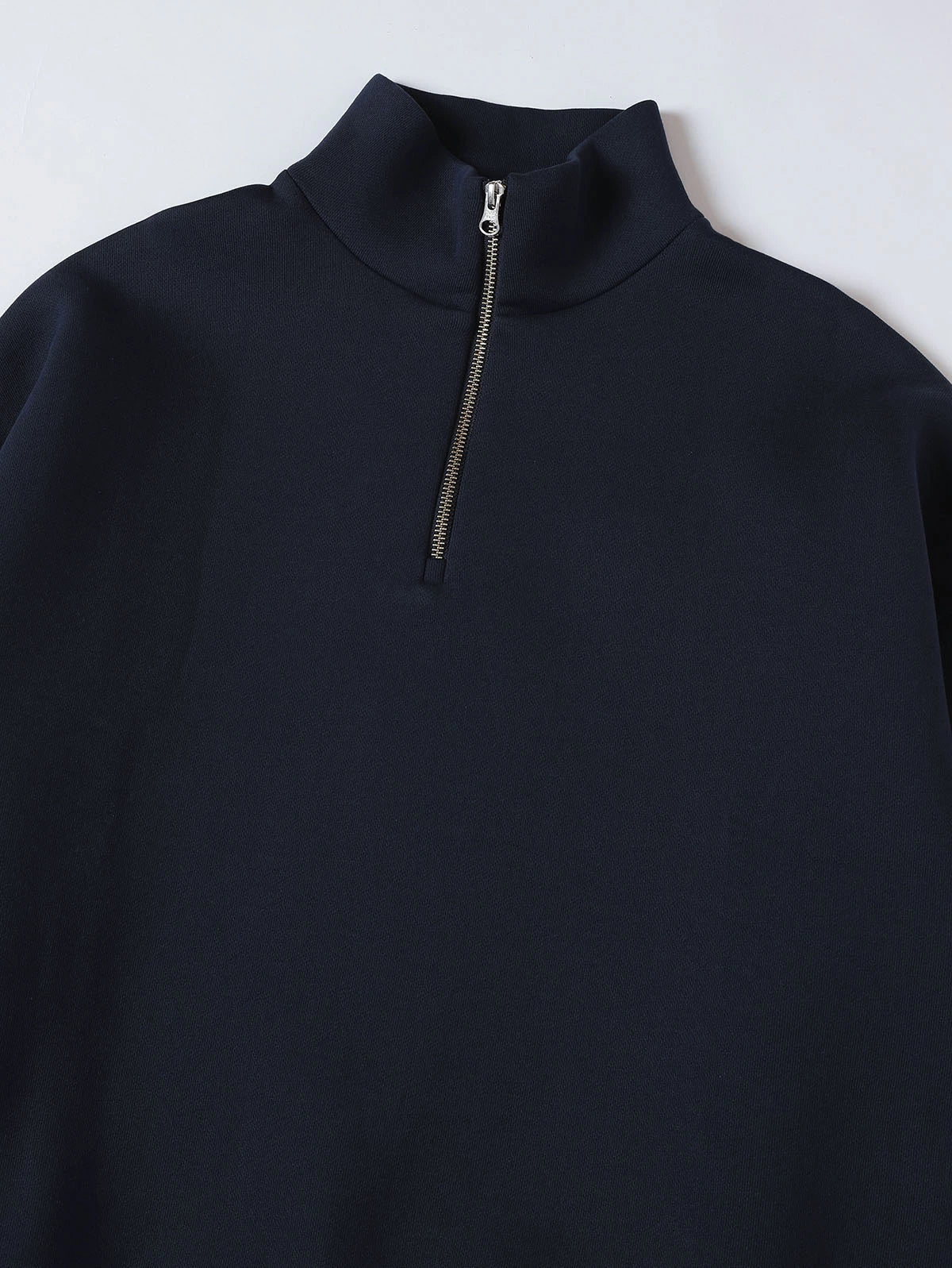 630 GSM BOXY CROPPED FIT QUARTER-ZIP 'NAVY BLUE' SWEATER