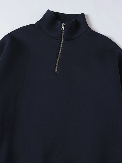 630 GSM BOXY CROPPED FIT QUARTER-ZIP 'NAVY BLUE' SWEATER