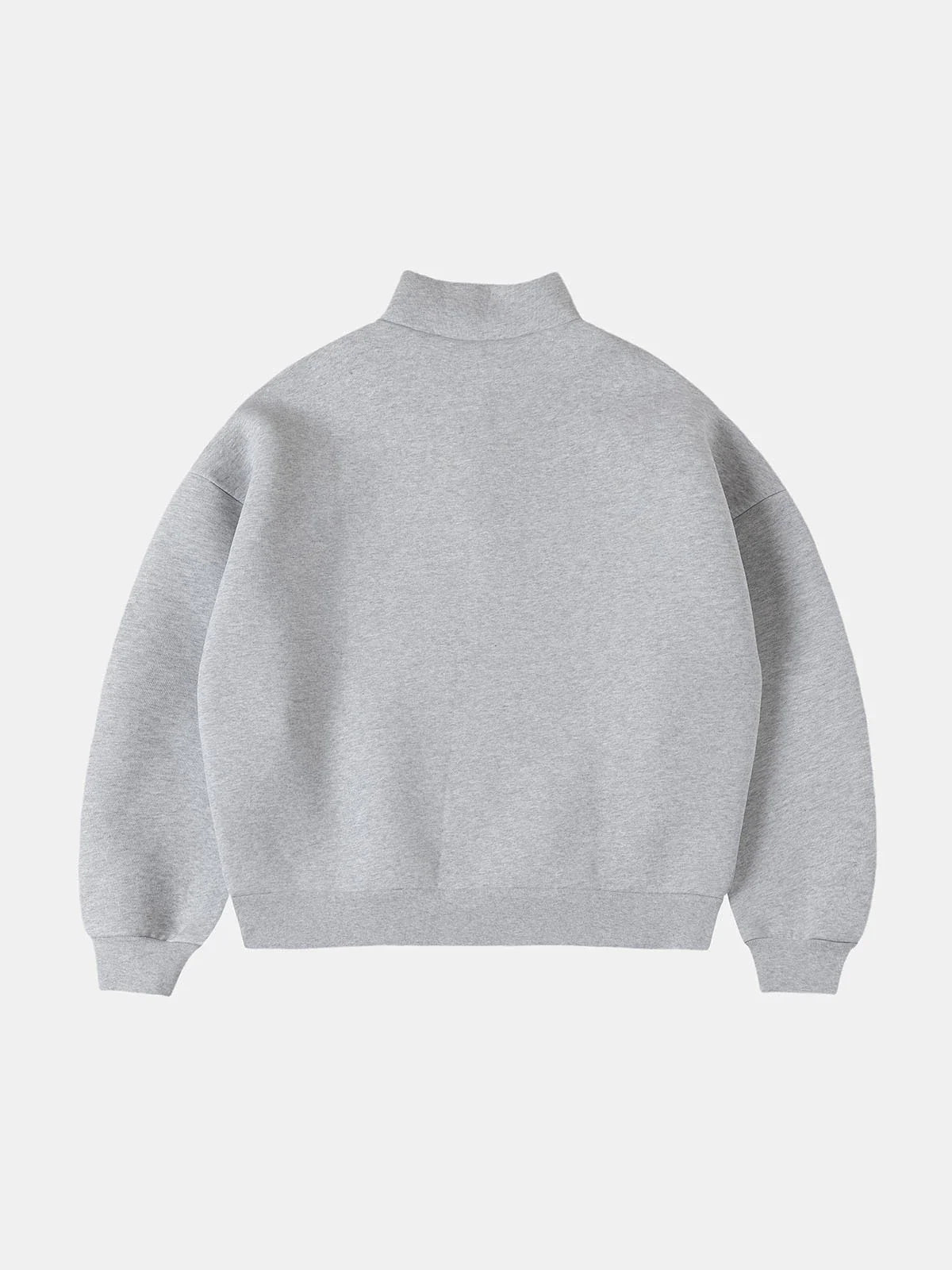 630 GSM BOXY CROPPED FIT QUARTER-ZIP 'FLOWER GRAY' SWEATER