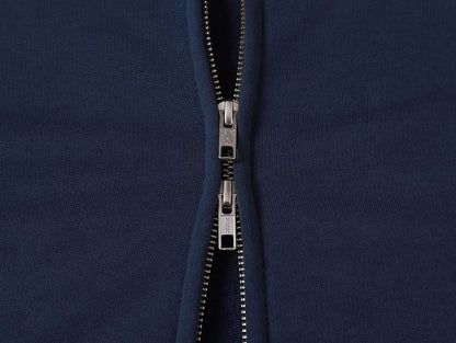 480 GSM FLEECE CROPPED FIT 'NAVY BLUE' ZIP-UP HOODIE