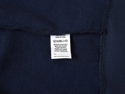 480 GSM FLEECE CROPPED FIT 'NAVY BLUE' ZIP-UP HOODIE