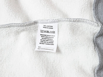 480 GSM FLEECE CROPPED FIT 'FLOWER GRAY' ZIP-UP HOODIE