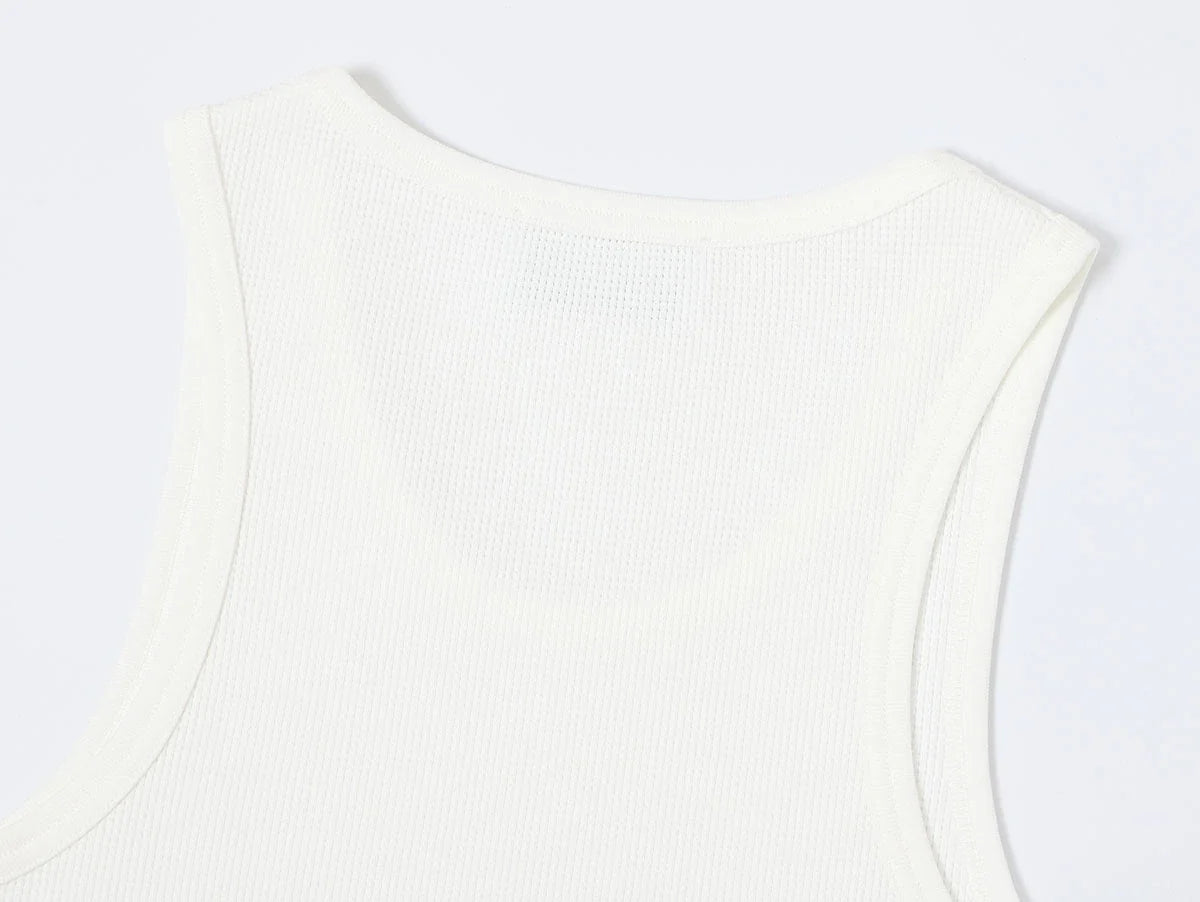 380 GSM WAFFLE WEAVE 'WHITE' TANK