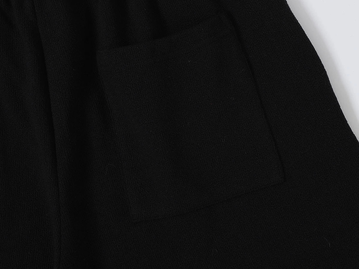 400 GSM COARSE NEEDLE 'BLACK' SHORTS