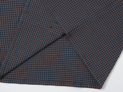 BOXY CROPPED FIT 'NAVY' PLAID SHIRT