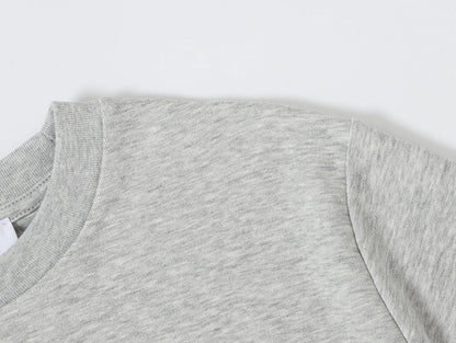 350 GSM NORMAL FIT 'FLOWER GRAY' T-SHIRT