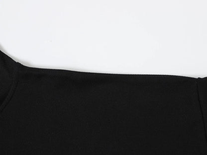 430 GSM BOXY CROPPED FIT QUARTER-ZIP 'BLACK' SWEATSHIRT