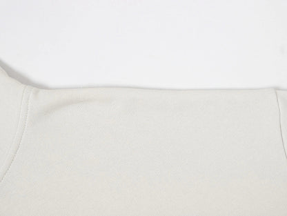 360 GSM 100% COTTON BOXY CROPPED FIT 'OFF WHITE' HOODIE