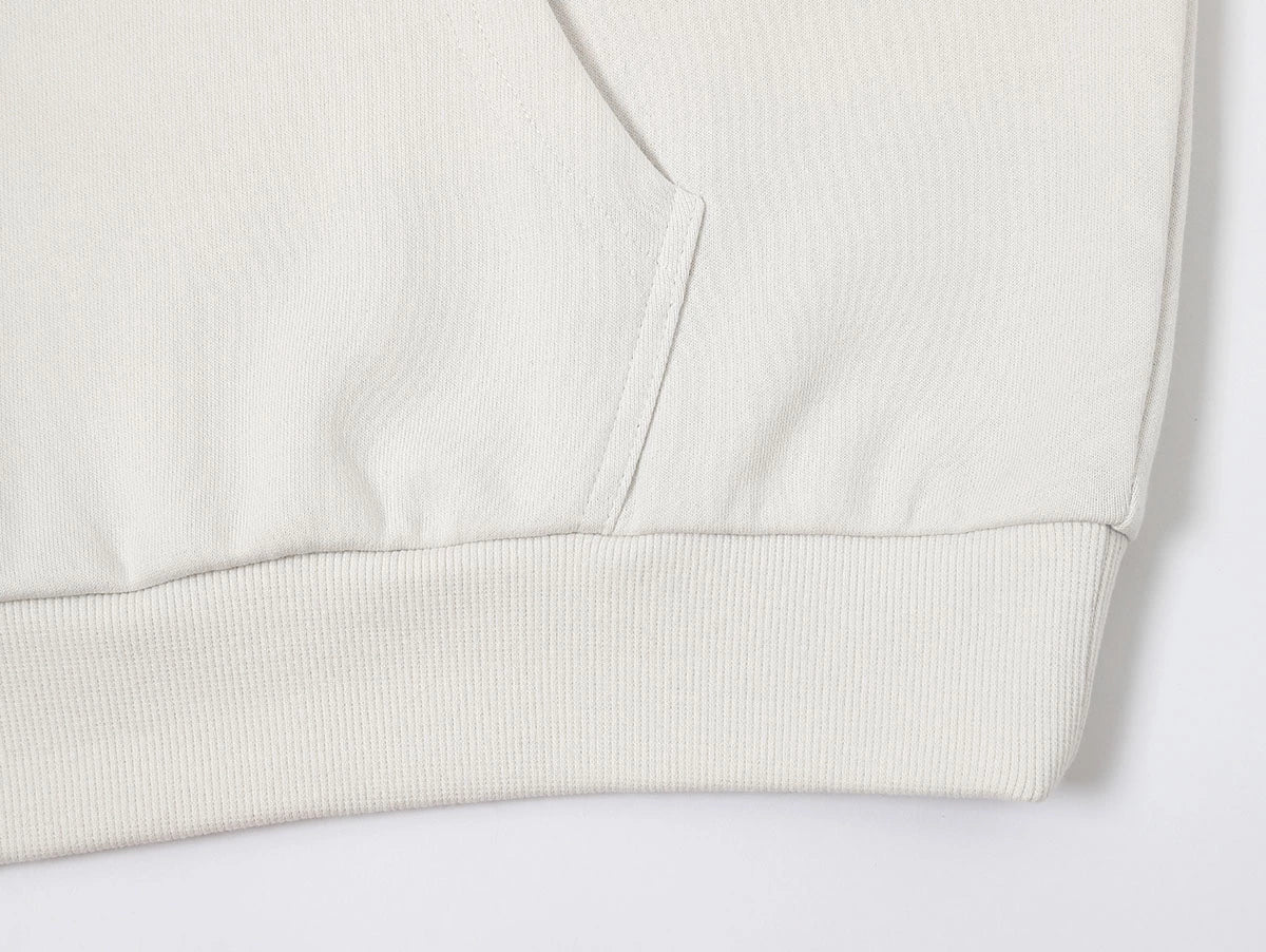 360 GSM 100% COTTON BOXY CROPPED FIT 'OFF WHITE' HOODIE