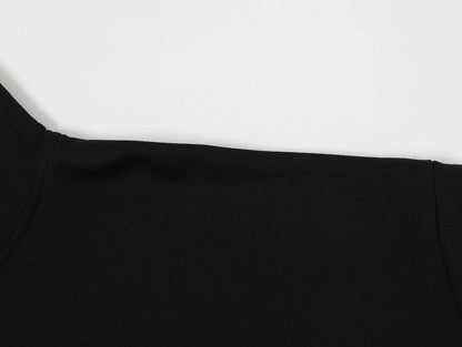 360 GSM 100% COTTON BOXY CROPPED FIT 'BLACK' HOODIE