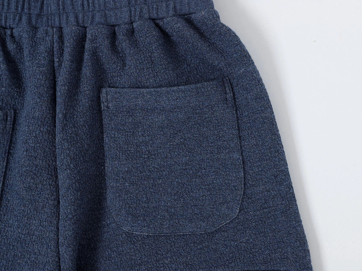 380 GSM COZY BAGGY BUBBLE 'DENIM BLUE' STRAIGHT PANTS