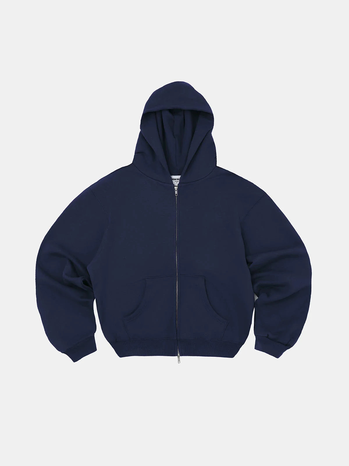 480 GSM FLEECE CROPPED FIT 'NAVY BLUE' ZIP-UP HOODIE