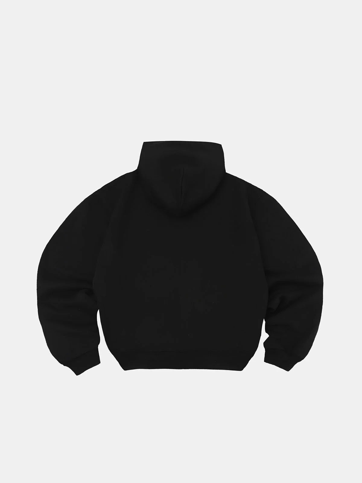 480 GSM FLEECE CROPPED FIT 'BLACK' ZIP-UP HOODIE