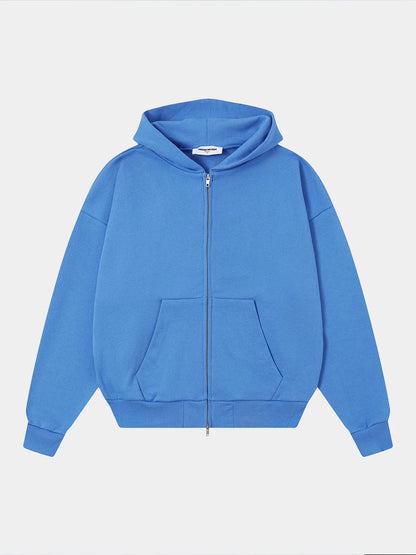 480 GSM TERRY BOX 'BRIGHT BLUE' ZIP-UP HOODIE