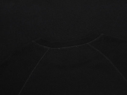 380 GSM WAFFLE WEAVE 'BLACK' LONG SLEEVE
