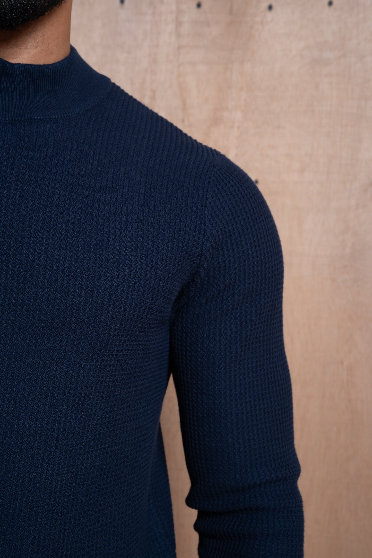 Capo TWIST Cotton 1/4 Zip Jumper - Navy