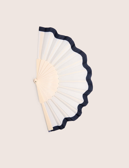 Scalloped Edge Fan Black & White