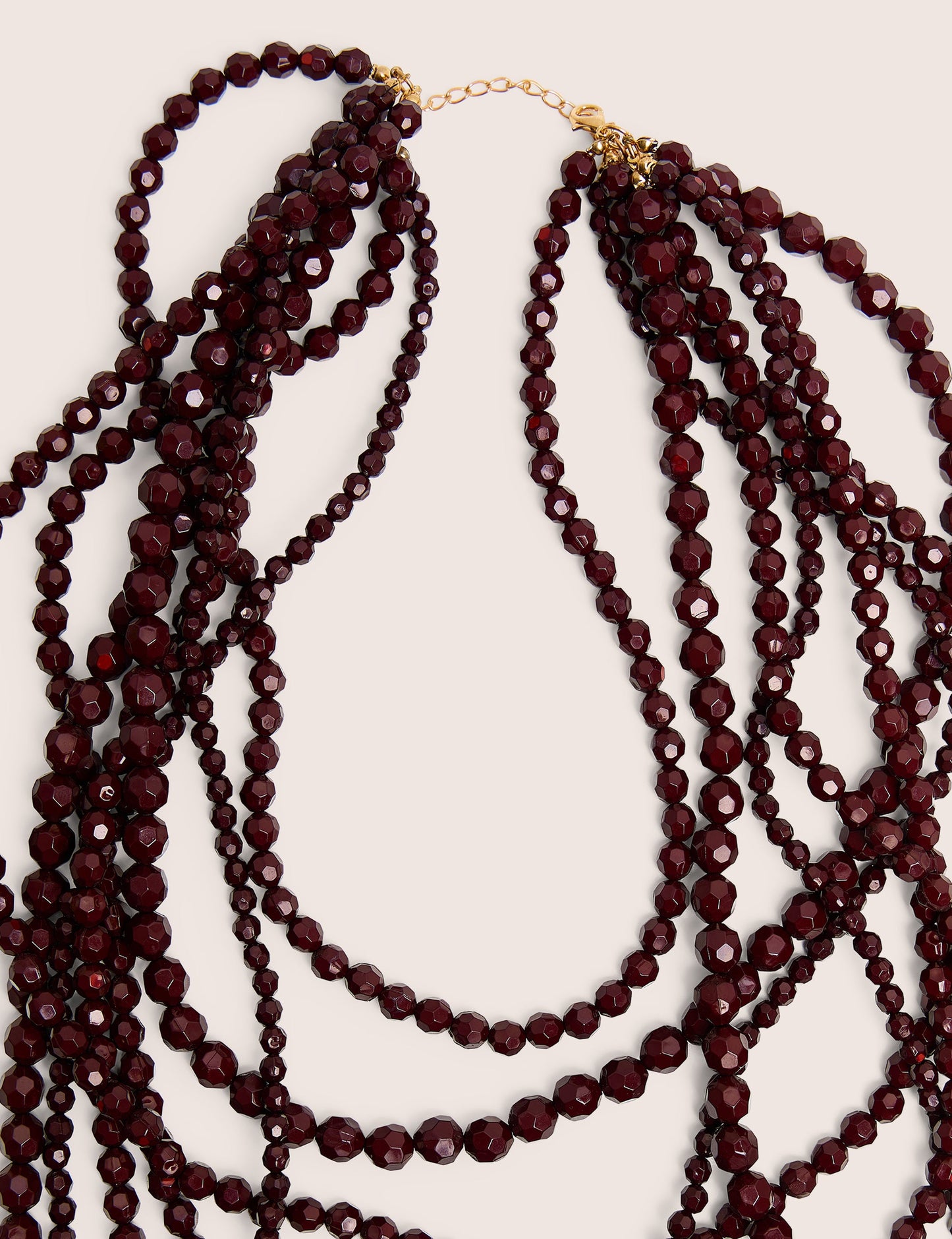 Multi Layered Beaded Necklace in Brown