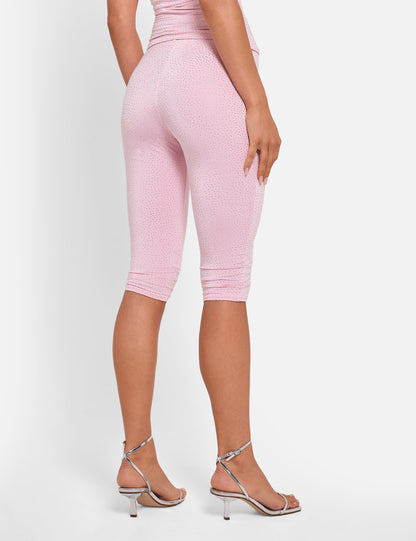 Hotfix High Waist Luxe Slinky Capri Pants Pink