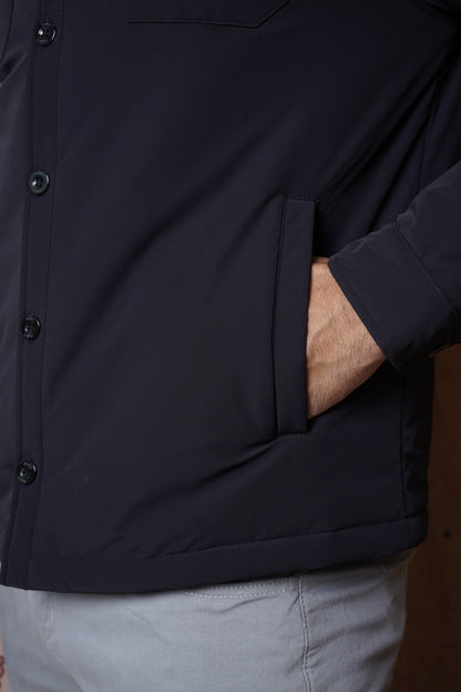 Capo Quilted Overshirt Jacket - Black