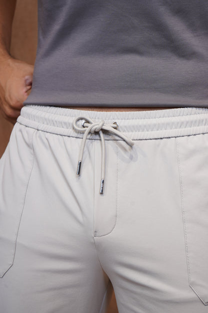 Capo Smart Cuffed Cargo Pants - Light Grey