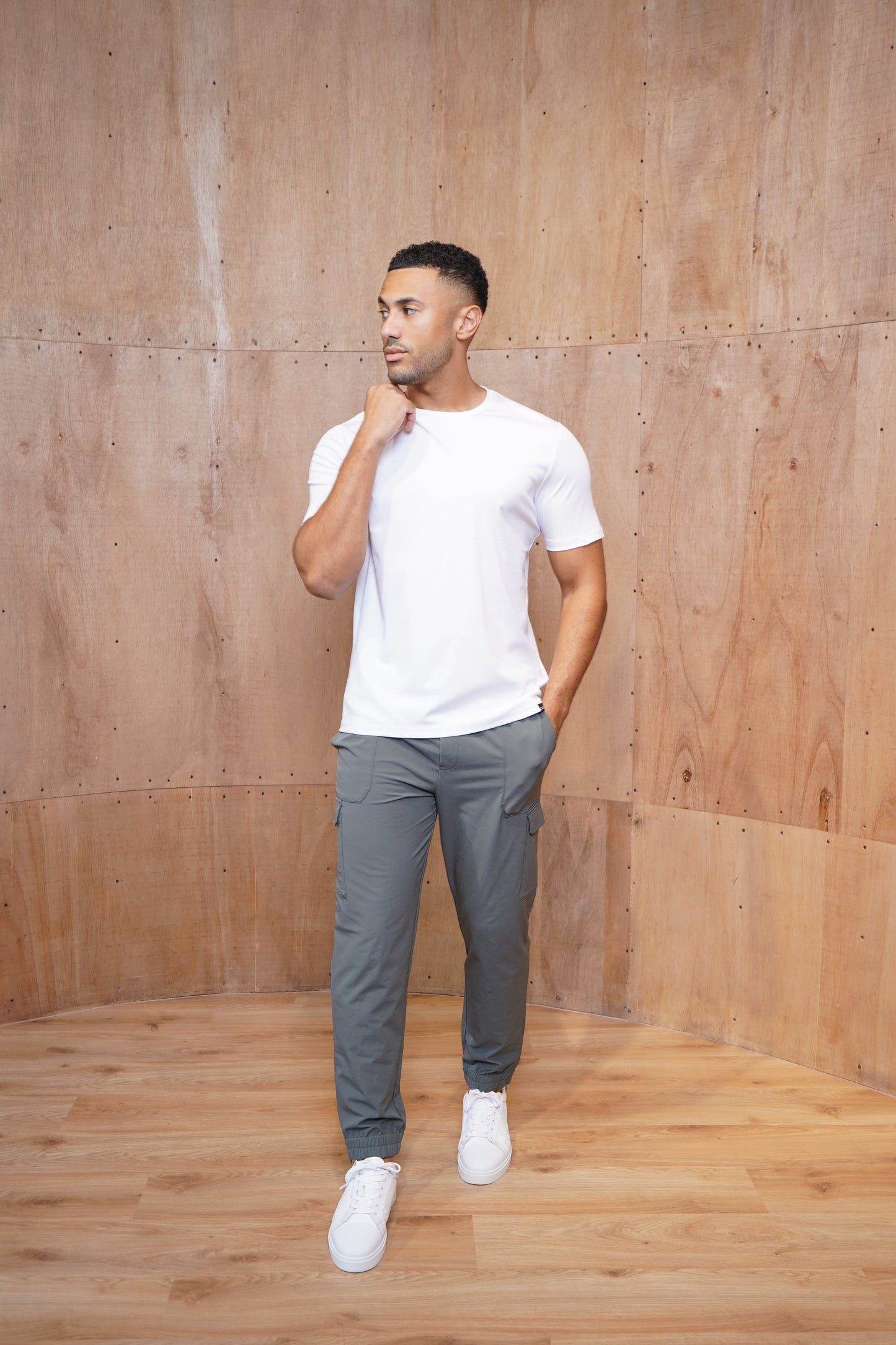 Capo Smart Cuffed Cargo Pants - Charcoal