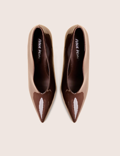 Sedona Brown Patent Court High Heels