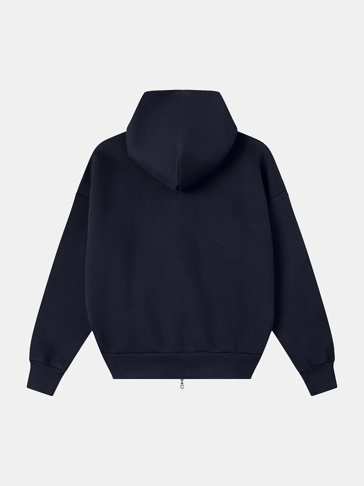 630 GSM BOXY CROPPED FIT 'NAVY BLUE' ZIP-UP HOODIE