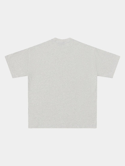280 GSM LOOSE FIT 'LIGHT FLOWER GRAY' T-SHIRT