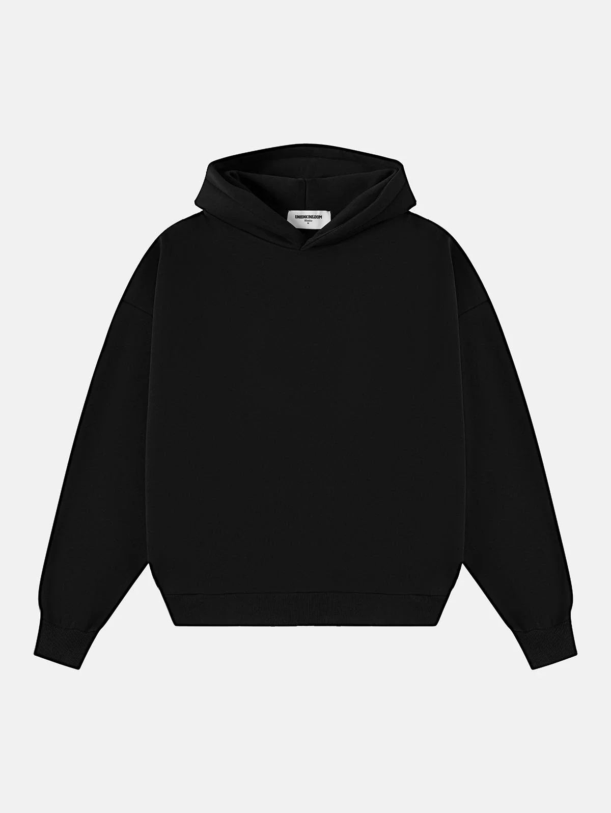 500 GSM BOXY CROPPED 'BLACK' HOODIE