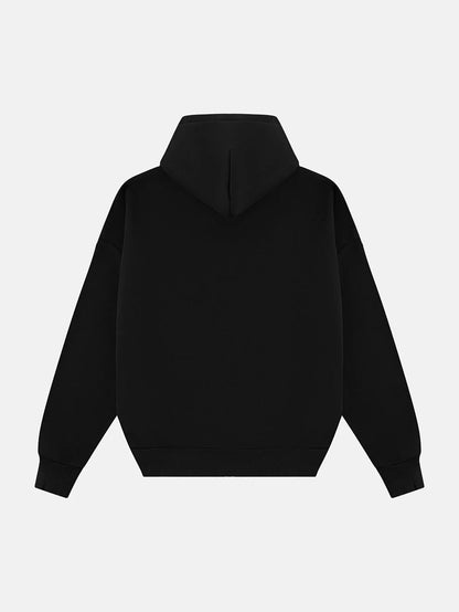 500 GSM BOXY CROPPED 'BLACK' HOODIE