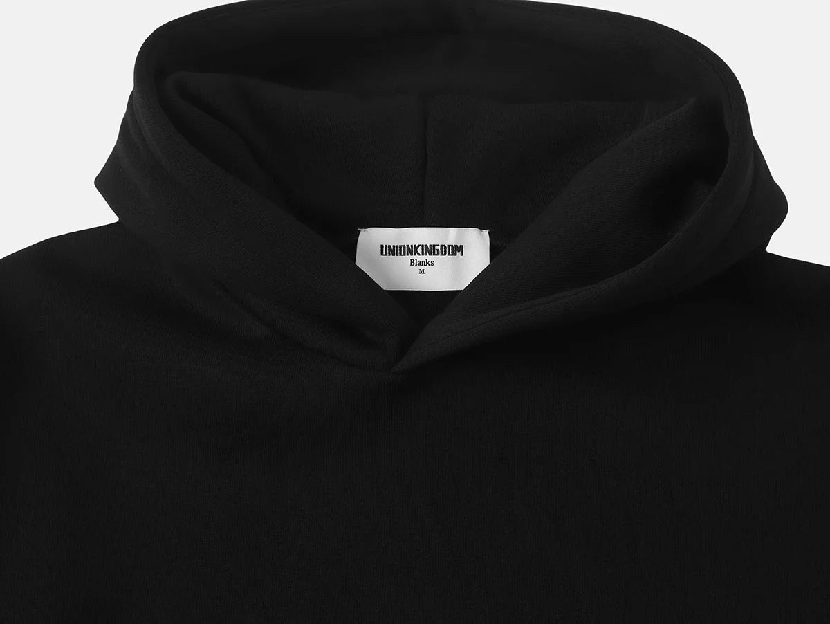 500 GSM BOXY CROPPED 'BLACK' HOODIE