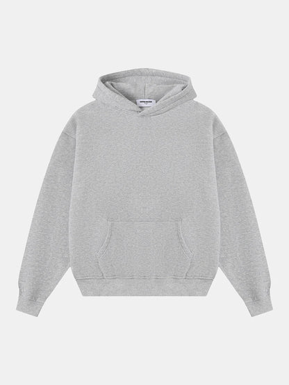 360 GSM CROPPED FIT 'FLOWER GRAY' HOODIE