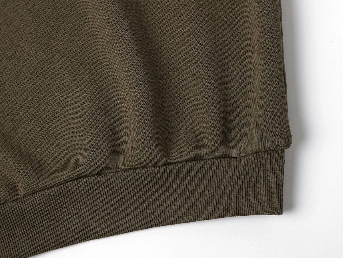 500 GSM BOXY CROPPED 'OLIVE' HOODIE