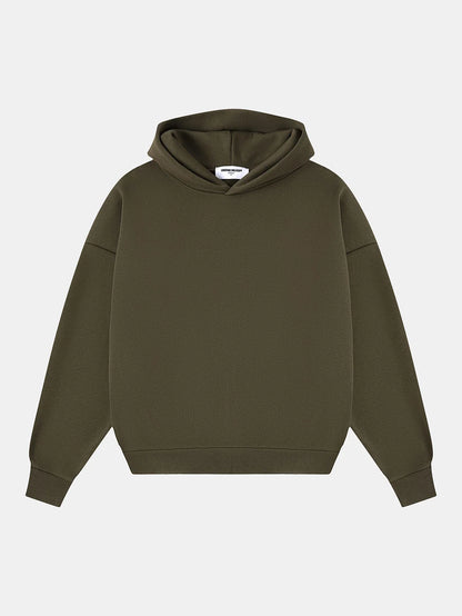 500 GSM BOXY CROPPED 'OLIVE' HOODIE