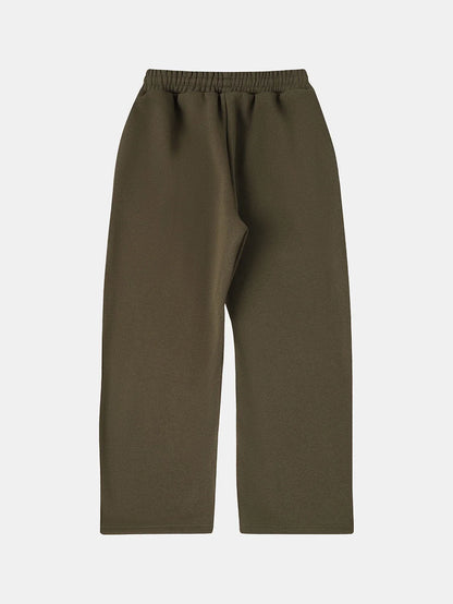 500 GSM LOOSE FIT WIDE LEG 'OLIVE' SWEATPANTS