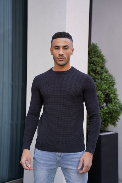 Capo CABLE Knit Jumper - Black