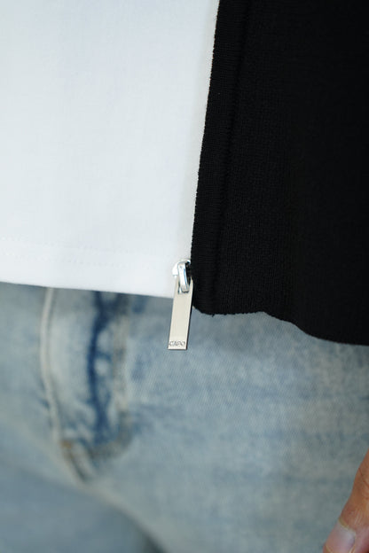 Capo Full Zip Double Pocket Cardigan - Black
