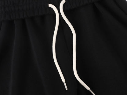 500 GSM LOOSE FIT WIDE LEG 'BLACK' SWEATPANTS