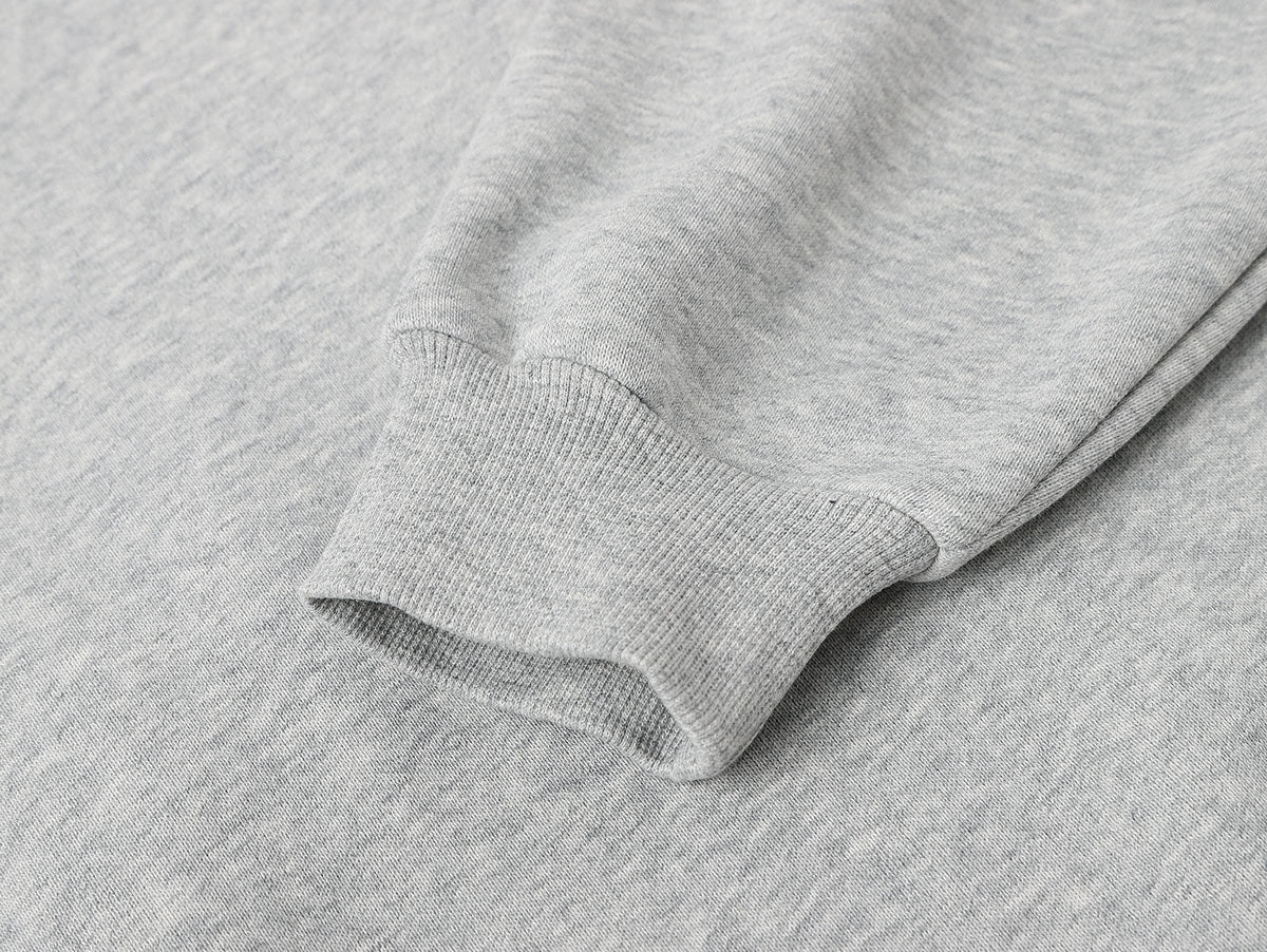 500 GSM BOXY CROPPED 'FLOWER GRAY' HOODIE